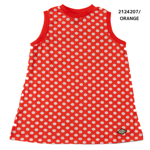 【130~150】 DOT天竺Aラインノースリーブ ★2124207j★キッズサイズ 子供服